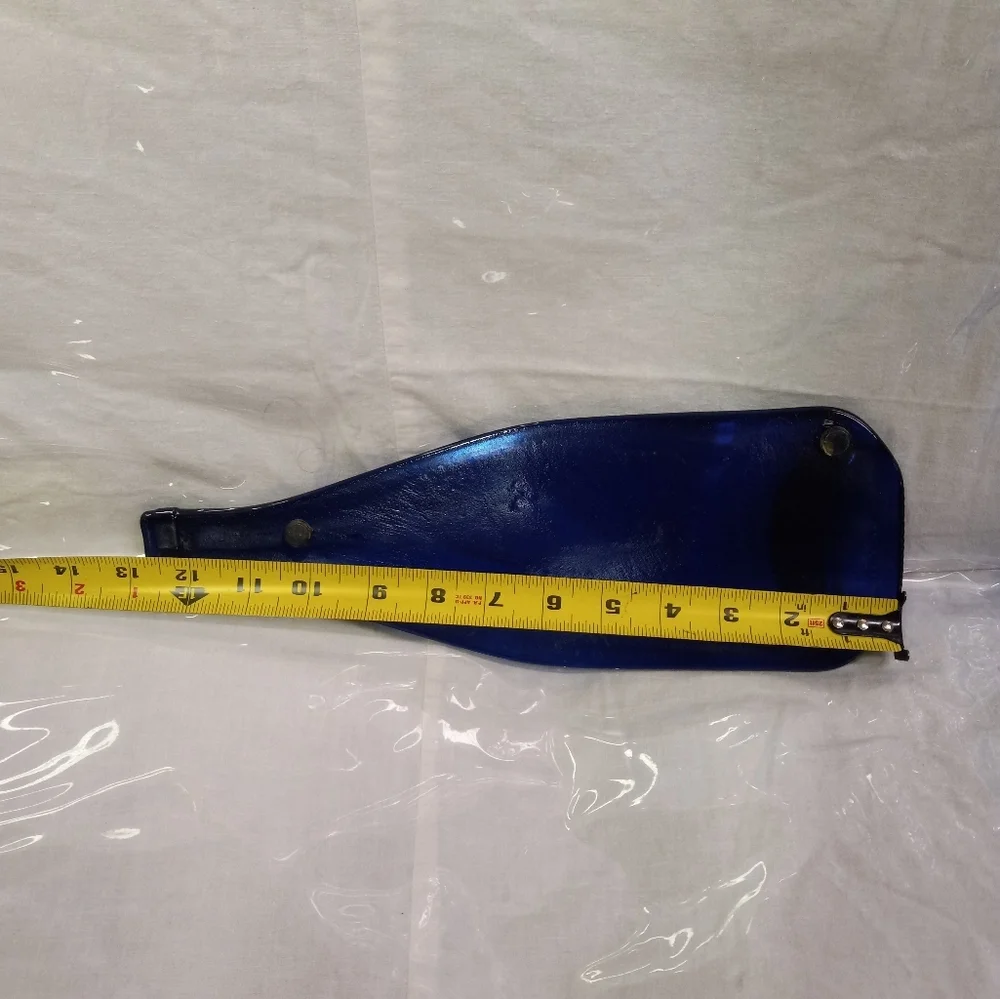 Cobalt Blue Serving Tray Glass Slump Wine Bottle Sapphire Blue